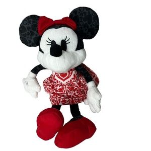Disney Parks Hallmark Minnie Mouse Plush Stuffed Animal Toy 13” Red Dress & Shoe
